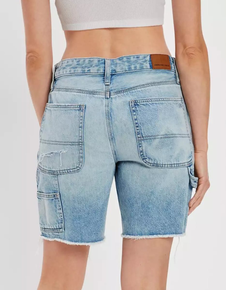 Shorts American Eagle AE Dreamy Drape Denim Low-Rise Baggy Lavage Clair Femme | AOA-28594721